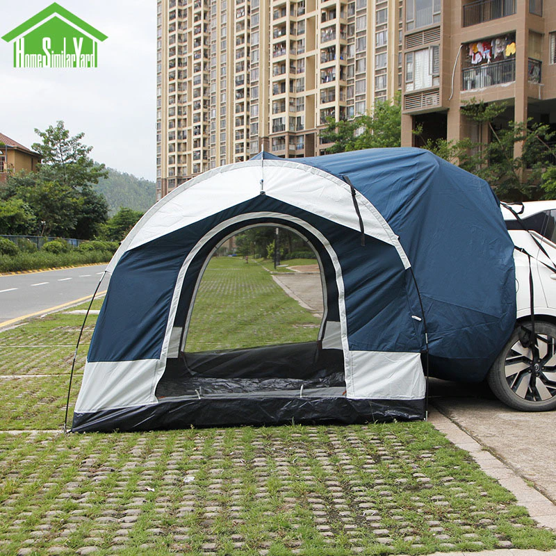 Cheap Goat Tents Outdoor Camping 210D Oxford Tents Car Trail Rear Trunk Tent Hiking 4Person Sunshade Waterproof Tent Road Trip for Vehicle Awning   